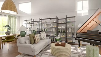 Modern, Warm Transitional Living Room by Havenly Interior Designer Florencia