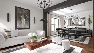 Contemporary, Eclectic, Industrial Dining Room by Havenly Interior Designer Rohayna