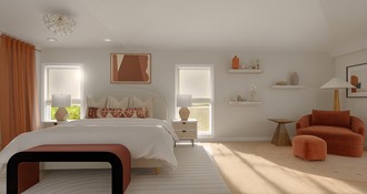 Midcentury Scandi, Organic Modern Bedroom by Havenly Interior Designer Leah
