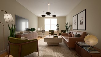 Midcentury Modern, Artful Eclectic Living Room by Havenly Interior Designer Barbara