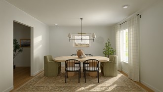 Warm Transitional Dining Room by Havenly Interior Designer Victor