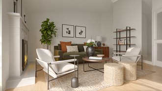 Inspired Modern, Warm Transitional Reading Room by Havenly Interior Designer Natalia