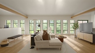 Transitional, Midcentury Scandi, Organic Modern Living Room by Havenly Interior Designer Leah