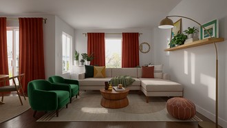 Bohemian, Midcentury Modern, Midcentury Scandi Living Room by Havenly Interior Designer Tania