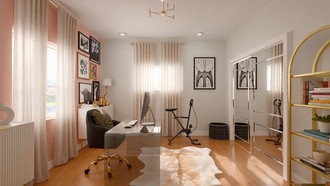 Glam, Parisian Modern, Artful Eclectic Office by Havenly Interior Designer Andrea