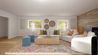 Contemporary, Eclectic, Bohemian, Traditional, Transitional Living Room by Havenly Interior Designer Maria