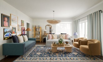 Artful Eclectic Living Room by Havenly Interior Designer Giovanna
