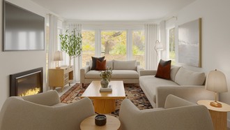 Warm Transitional Living Room by Havenly Interior Designer Martha