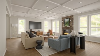 Modern, Eclectic, Warm Transitional Living Room by Havenly Interior Designer Cristina