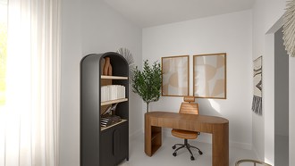 Bohemian, Rustic, Vintage, Warm Transitional Office by Havenly Interior Designer Maria