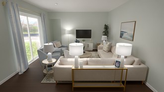 Coastal, Farmhouse Living Room by Havenly Interior Designer Helen