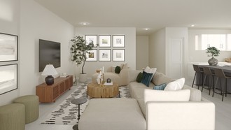 Modern, Warm Transitional Living Room by Havenly Interior Designer Martha