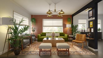 Modern, Bohemian, Midcentury Modern Living Room by Havenly Interior Designer Kait