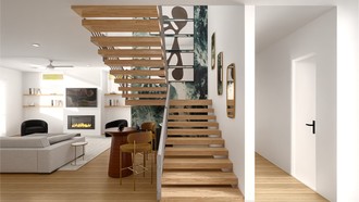 Modern, Midcentury Modern, Artful Eclectic Entryway by Havenly Interior Designer Jamie