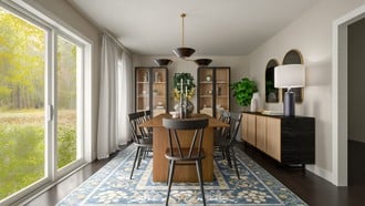Modern, Transitional, Midcentury Modern Dining Room by Havenly Interior Designer Michelle