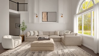 Warm Transitional, New Classic Living Room by Havenly Interior Designer Sofia