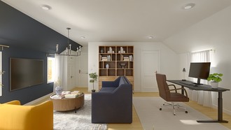 Transitional Office by Havenly Interior Designer Victor
