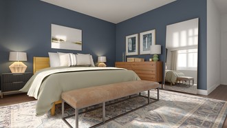 Bohemian, Transitional, Midcentury Modern Bedroom by Havenly Interior Designer Anna