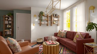 Vintage, Midcentury Modern, Artful Eclectic Living Room by Havenly Interior Designer Ivan