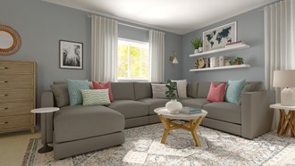 Classic, Warm Transitional Living Room by Havenly Interior Designer Estrellita