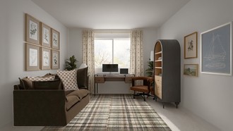 Warm Transitional, Modern Cottage, Traditional Charm Office by Havenly Interior Designer Maria