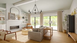 Inspired Modern, Organic Modern, Warm Transitional Living Room by Havenly Interior Designer Linda