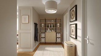 Warm Transitional, Modern Cottage Bedroom by Havenly Interior Designer Emily