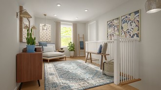 Bohemian, Vintage, Global, Artful Eclectic Living Room by Havenly Interior Designer Emily