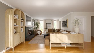 Organic Modern, Warm Transitional Living Room by Havenly Interior Designer Maria