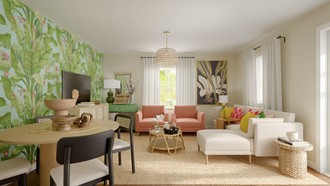 Eclectic, Bohemian, Artful Eclectic Living Room by Havenly Interior Designer Giovanna