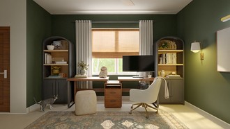 Modern, Warm Transitional Office by Havenly Interior Designer Amelia
