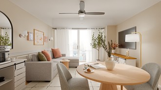 Contemporary, Modern, Warm Transitional Living Room by Havenly Interior Designer Ana