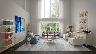 Glam, Preppy Living Room by Havenly Interior Designer Maria