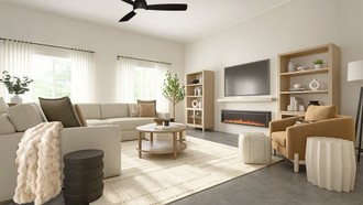 Contemporary, Modern, Warm Transitional Living Room by Havenly Interior Designer Hayley