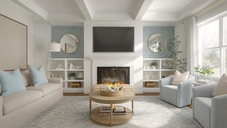 Coastal, Farmhouse, Transitional Living Room by Havenly Interior Designer Helen