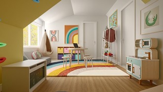 Bohemian, Minimal, Preppy Playroom by Havenly Interior Designer Nicole