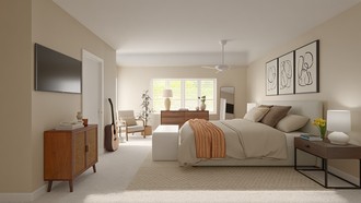 Warm Transitional Bedroom by Havenly Interior Designer Felipe