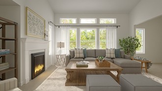 Rustic, Transitional Living Room by Havenly Interior Designer Constanza