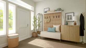 California Cool, Warm Transitional Entryway by Havenly Interior Designer Montserrat