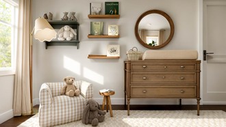 Farmhouse, Rustic, Vintage, Warm Transitional, Modern Cottage Nursery by Havenly Interior Designer Malena