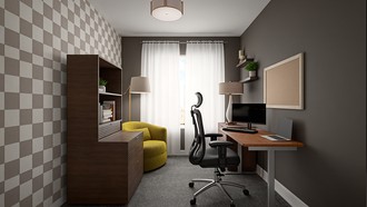 Modern, Classic, Midcentury Scandi Office by Havenly Interior Designer Esther