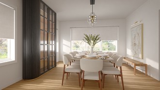 Warm Transitional Dining Room by Havenly Interior Designer Erlita