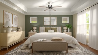 California Cool, Warm Transitional Bedroom by Havenly Interior Designer Candida