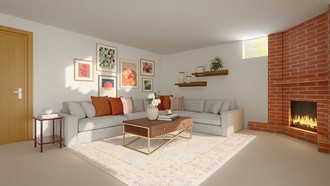Warm Transitional Living Room by Havenly Interior Designer Reem