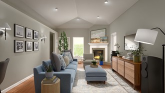 Transitional Living Room by Havenly Interior Designer Victor