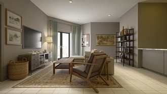 Contemporary Luxe, Organic Modern, California Cool, Warm Transitional Living Room by Havenly Interior Designer Annaliese