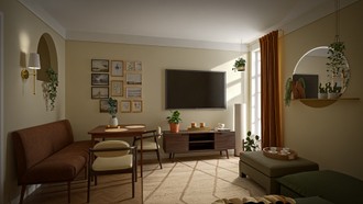 Bohemian, Midcentury Modern Living Room by Havenly Interior Designer Agus