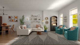 Artful Eclectic Living Room by Havenly Interior Designer Estrellita