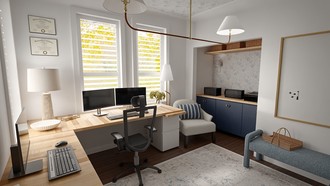 Contemporary, Warm Transitional Office by Havenly Interior Designer Tiffany
