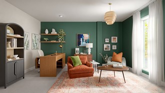Contemporary, Bohemian, Midcentury Modern Office by Havenly Interior Designer Ana
